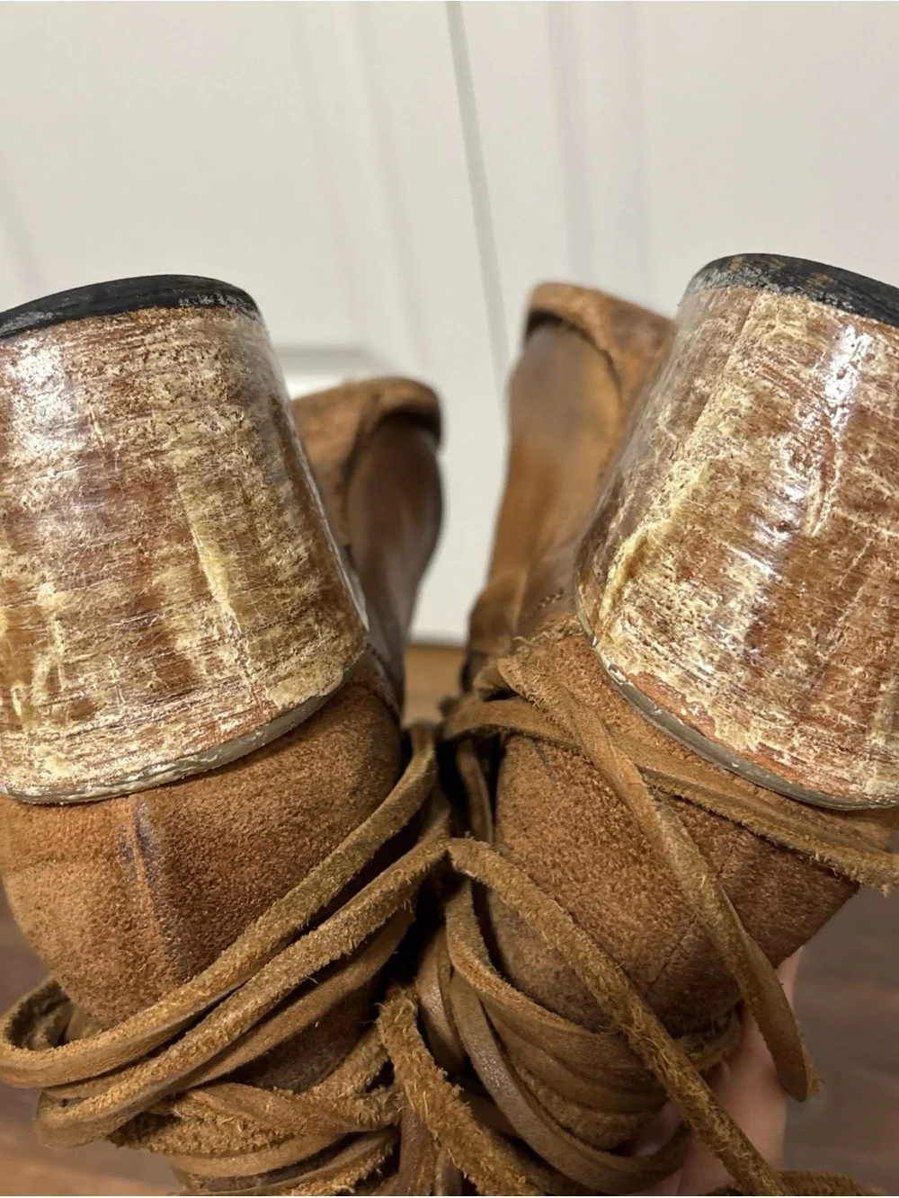 Freebird by Steven Coal Women's Tan Leather Lace-Up Knee High Boots Size 8
